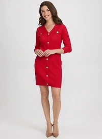 Robe en tricot à encolure V