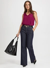 Sleeveless V-Neck Blouse