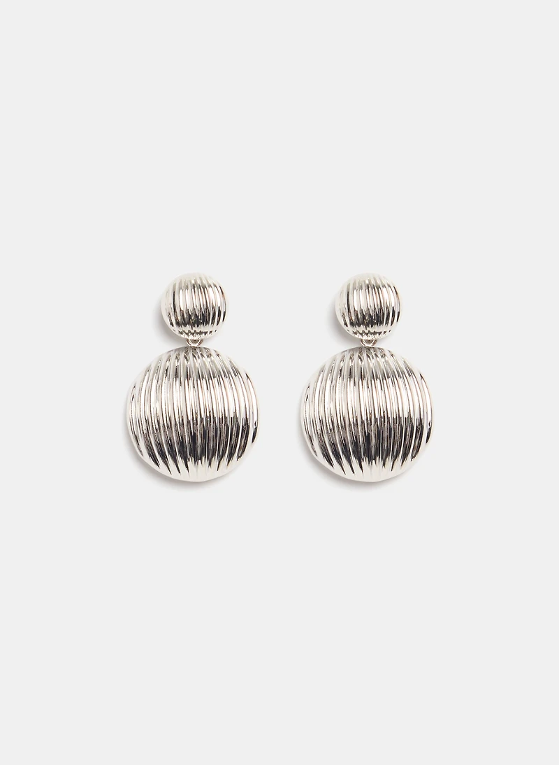 Ridged Dome Earrings