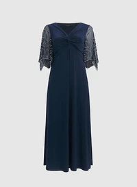 Beaded Flare Sleeve Dress