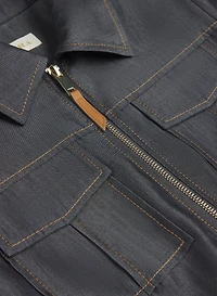 Veste en denim lyocell à manches courtes