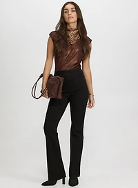 Pull-On Flare-Leg Jeans