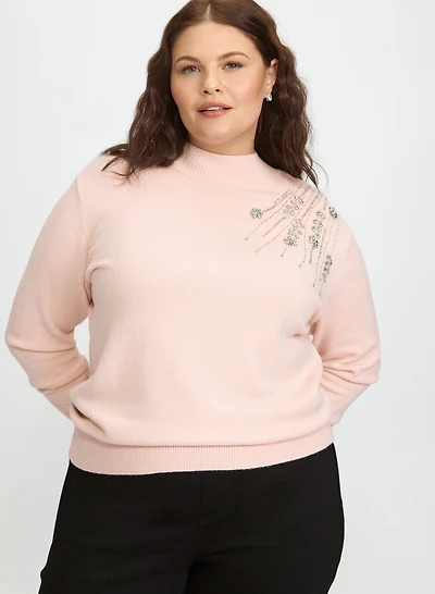 Beaded Crystal Embellished Sweater