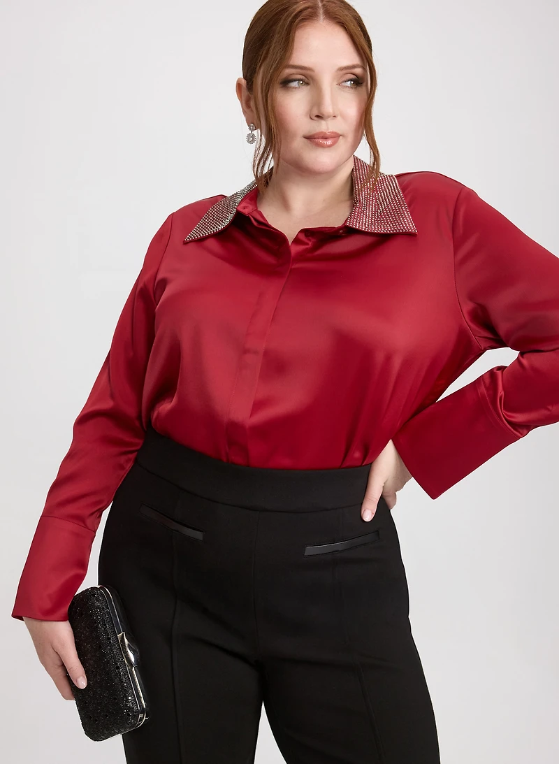 Joseph Ribkoff - Rhinestone Collar Blouse