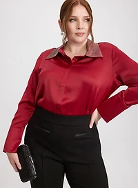 Joseph Ribkoff - Rhinestone Collar Blouse
