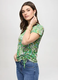 T-shirt paisley avec cordons à nouer