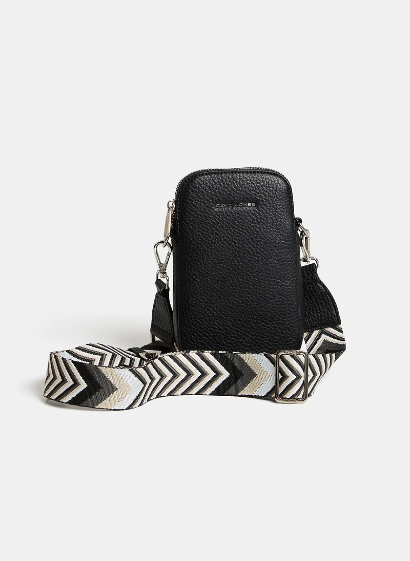 Pochette pour cellulaire à sangle à chevrons