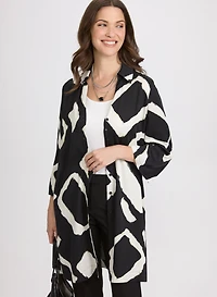 Blouse boutonnée à motif géométrique