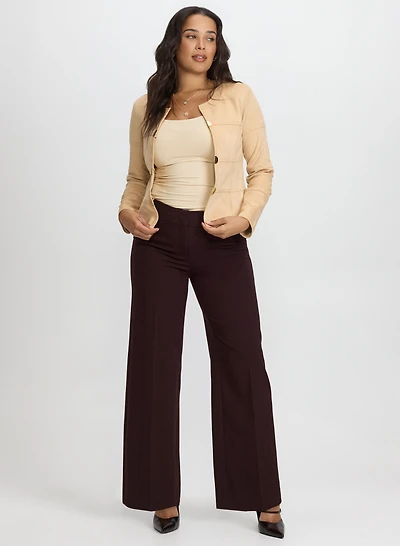 Faux-Suede Jacket & Olivia Wide-Leg Pants