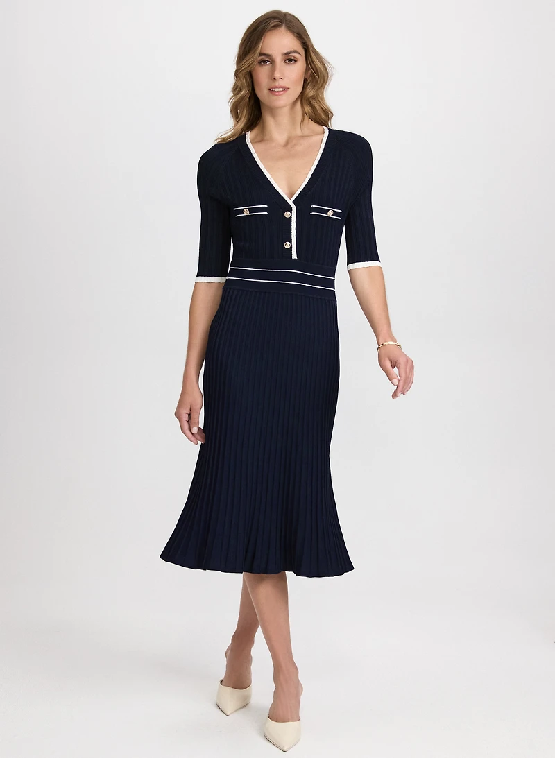 Knit V-Neck Dress