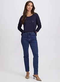 Rhinestone Embellished Jeans