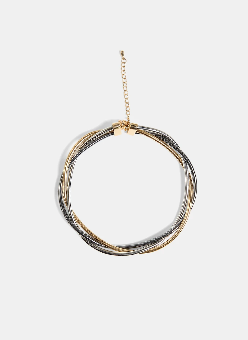 Collier torsadé à trois rangs