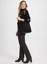 Studded Straight-Leg Jeans