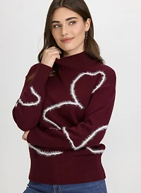 Sketched Floral Print Sweater