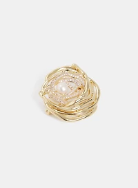 Crystal Floral Brooch