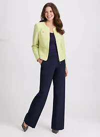 Tweed Jacket & Olivia Wide Leg Contrasting Trim Pants