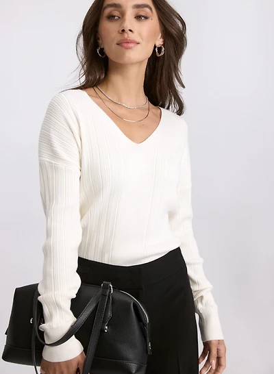 Pull en tricot à encolure V