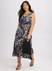 Robe à motif feuilles