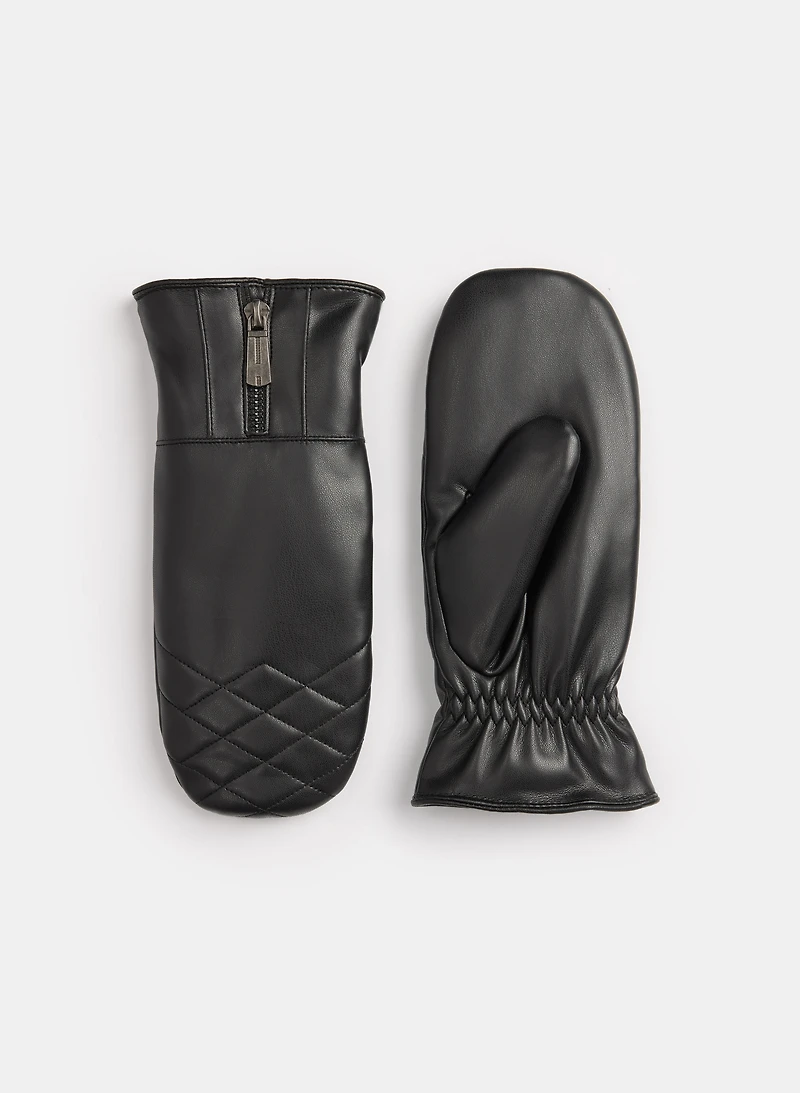Vegan Leather Mittens