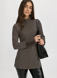Pull à poignets en fausse fourrure
