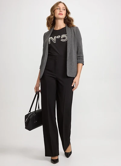 Pinstripe Shawl Collar Jacket & Olivia Wide-Leg Pants