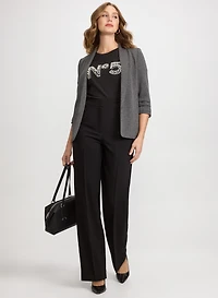 Pinstripe Shawl Collar Jacket & Olivia Wide-Leg Pants