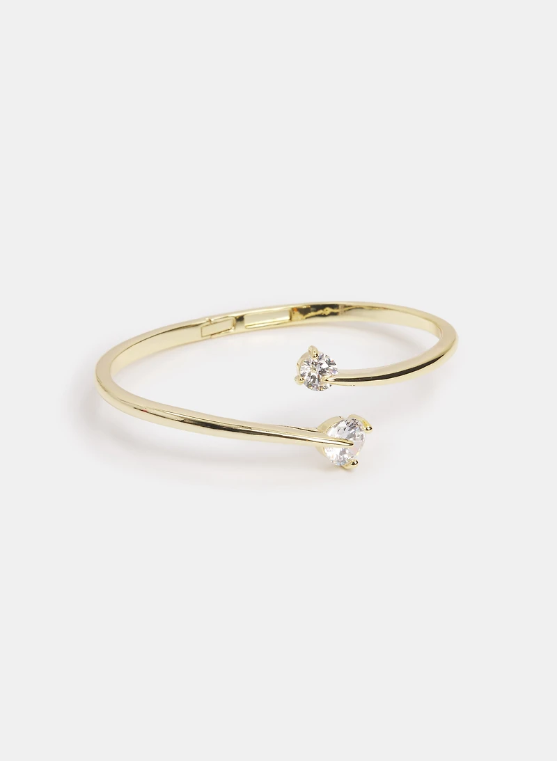 Crystal Tipped Open Bangle