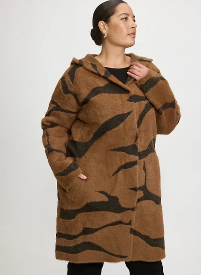 Joseph Ribkoff - Hooded Zebra Print Cardigan