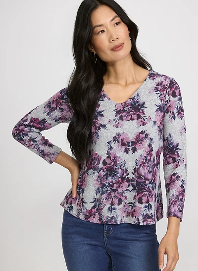 Floral Print Sweater