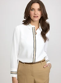 Ribbon Trim Blouse