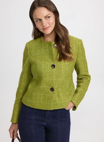 Veste en bouclé carreautée