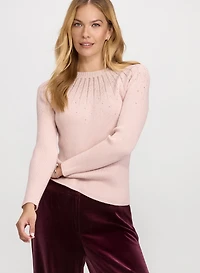 Embellished Sheer Detail Sweater