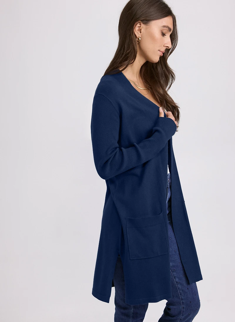 Cardigan long à poches