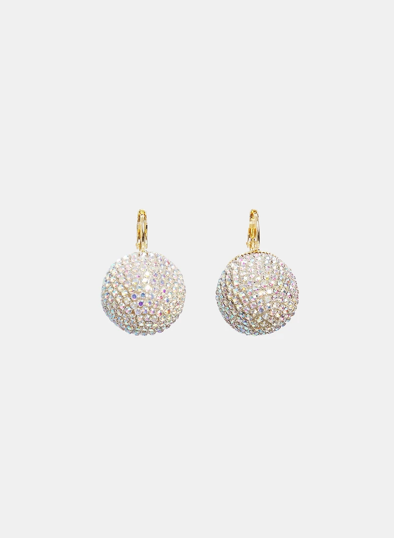 Crystal Dome Drop Earrings