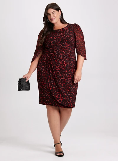 Robe à motif animal et manches fendues
