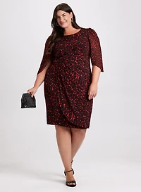 Flounced Animal Print Dress
