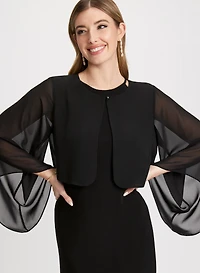 Flared Sleeve Chiffon Bolero