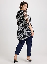 Mesh Floral Tunic Top