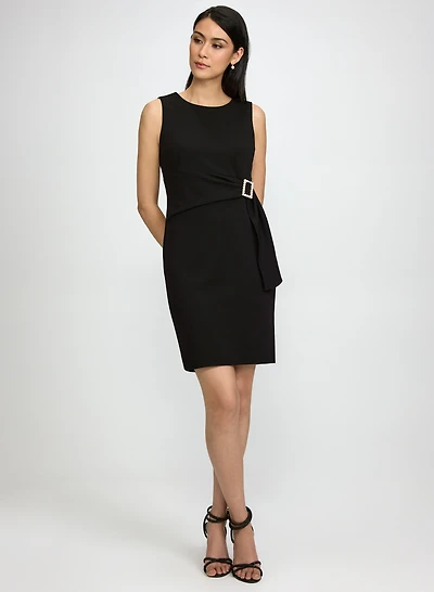 Pearl Buckle Short Dress