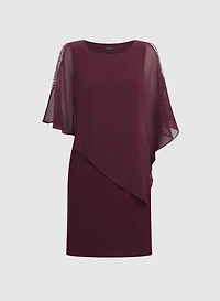 Chiffon Poncho & Jersey Dress