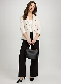 Heathered Blazer & Olivia Wide-Leg Pants