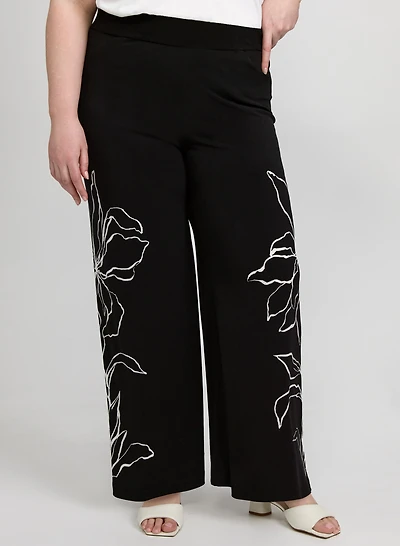 Pantalon à imprimé floral