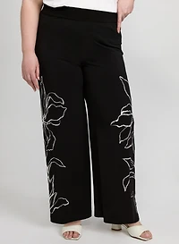 Pantalon à imprimé floral