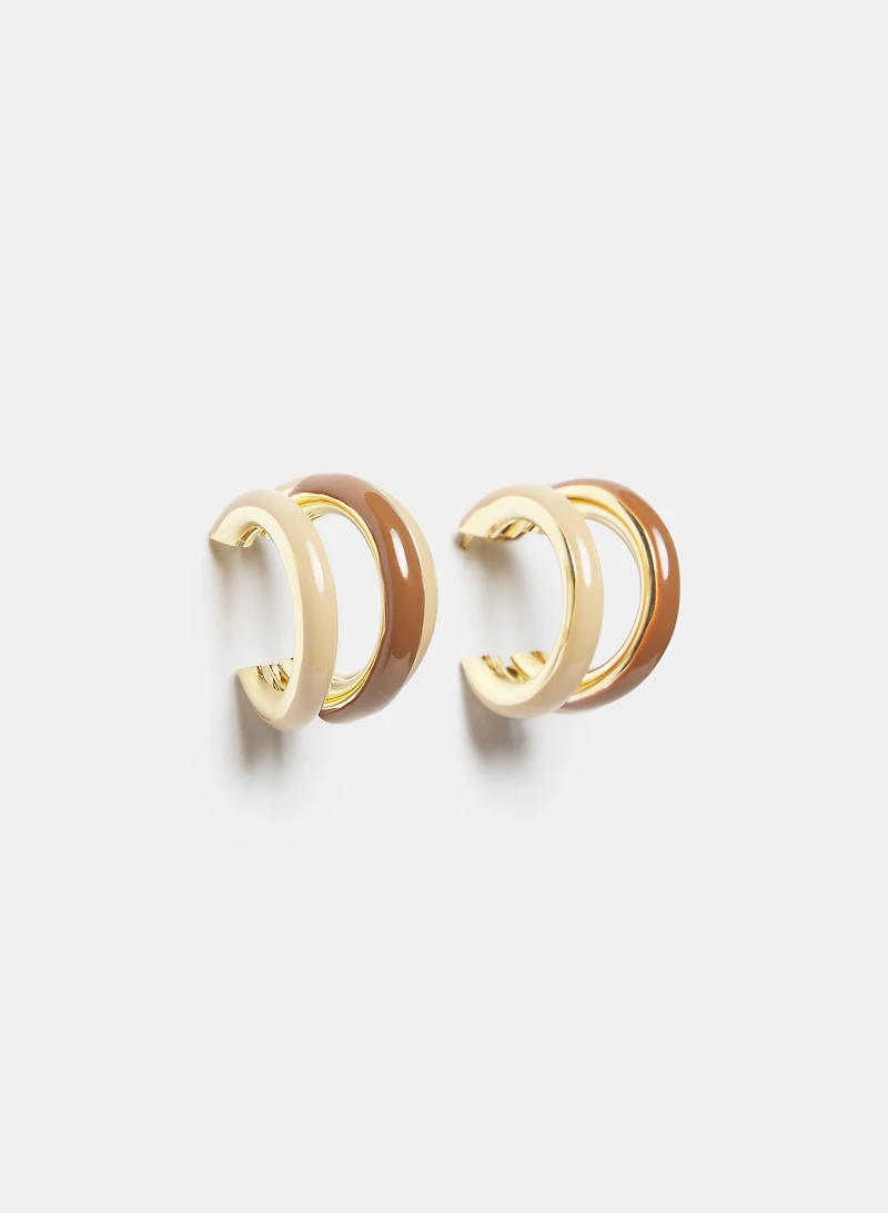 Boucles d'oreilles à trois anneaux en résine