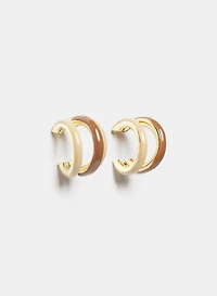 Boucles d'oreilles à trois anneaux en résine