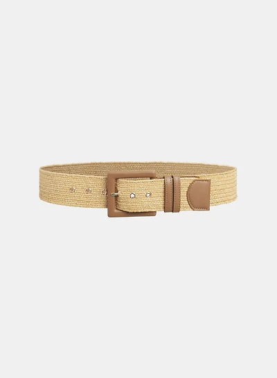 Ceinture à boucle en raphia