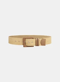Ceinture à boucle en raphia