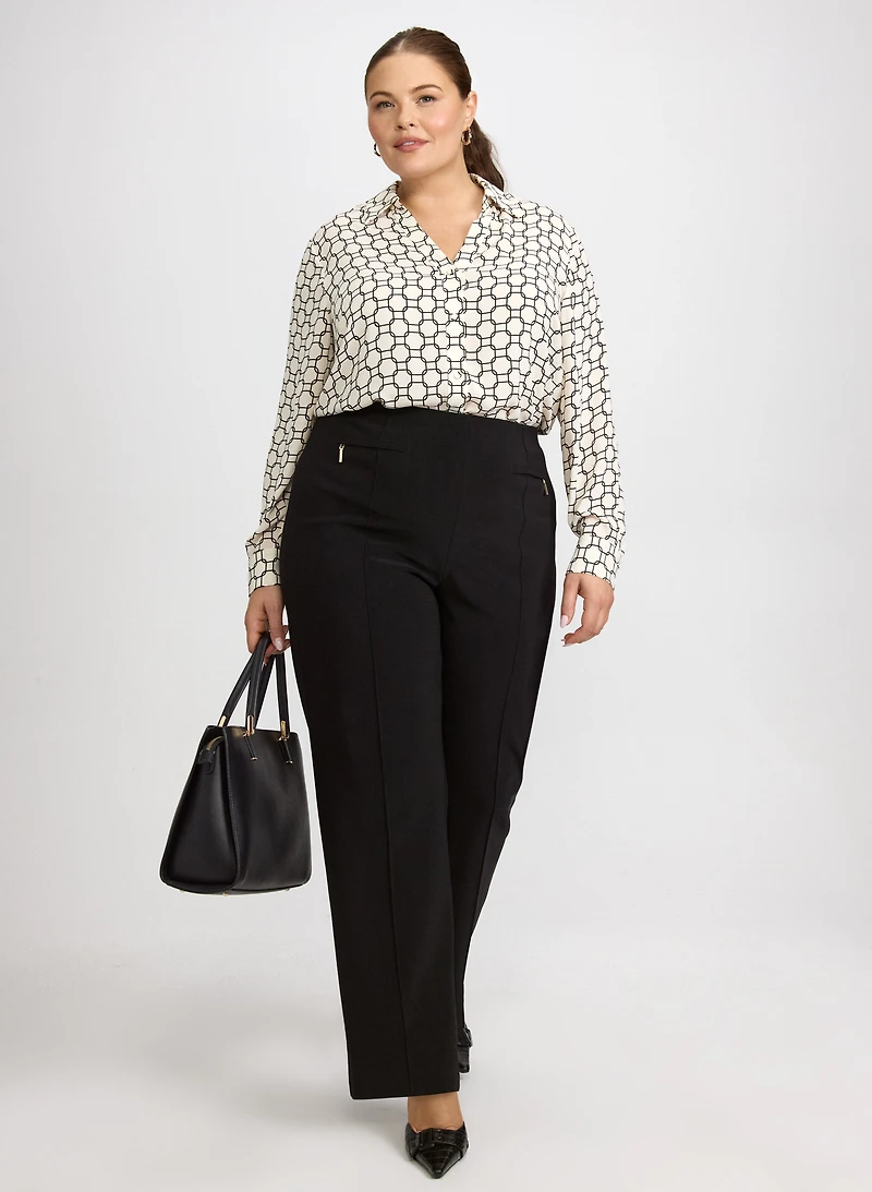 Pull-On Straight-Leg Pants