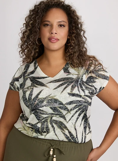 Embellished Palm Print T-Shirt
