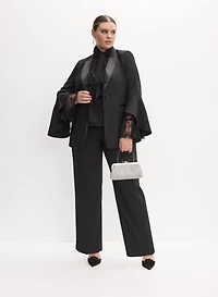 Flared Sleeve Jacket & Straight-Leg Pants
